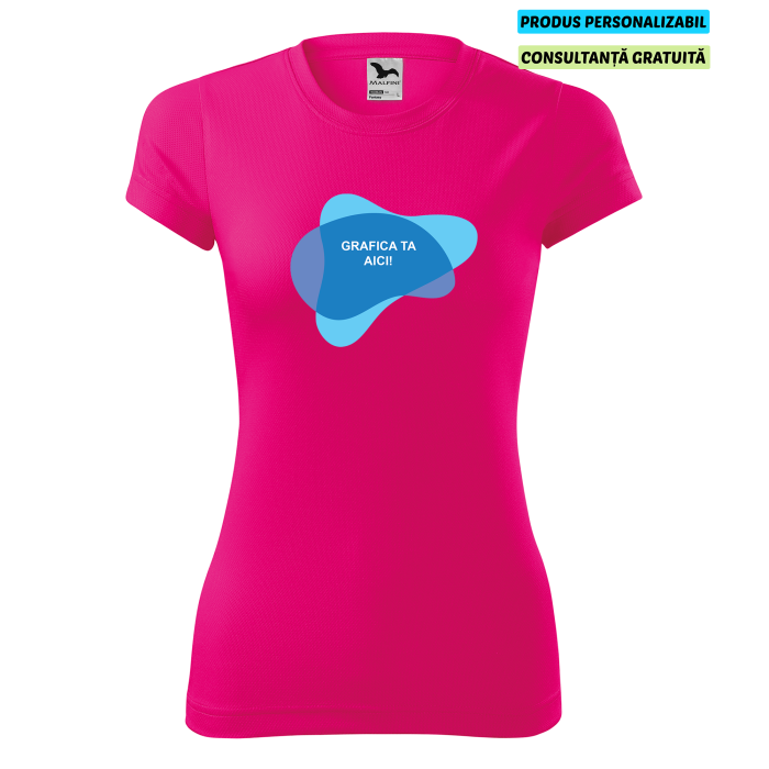 Malfini Tricou Dama Roz neon Fantasy Personalizat