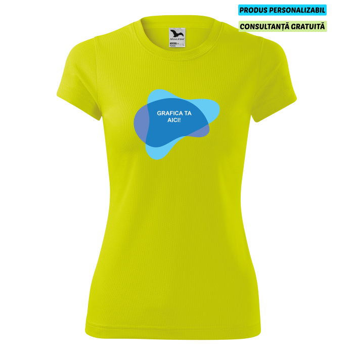 Malfini Tricou Dama Galben neon Fantasy Personalizat