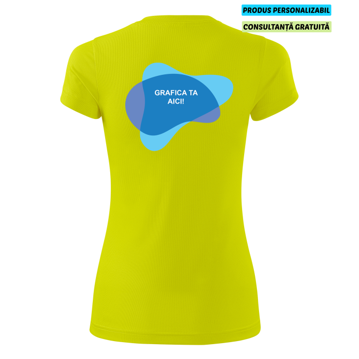 Malfini Tricou Dama Galben neon Fantasy Personalizat