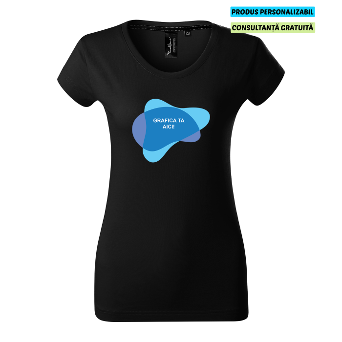 Malfini Tricou Dama Negru Exclusive Supima Personalizat