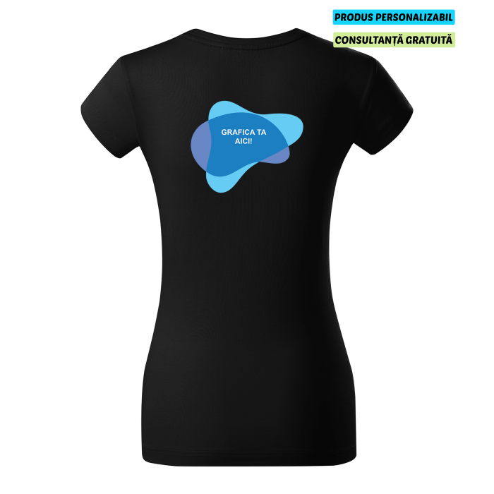 Malfini Tricou Dama Negru Exclusive Supima Personalizat