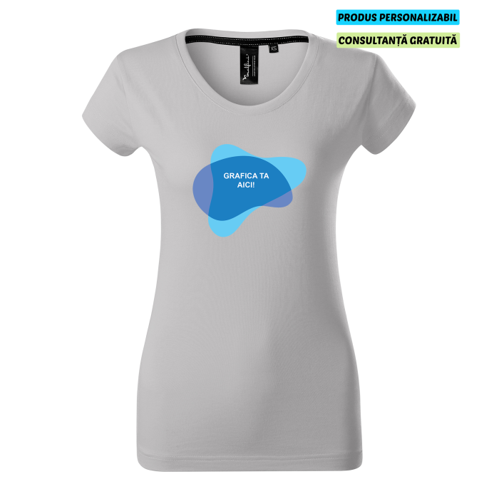 Malfini Tricou Dama Gri Exclusive Supima Personalizat