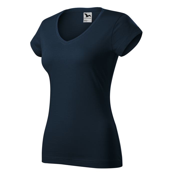 Malfini Tricou Dama Bleumarine Fit V-neck