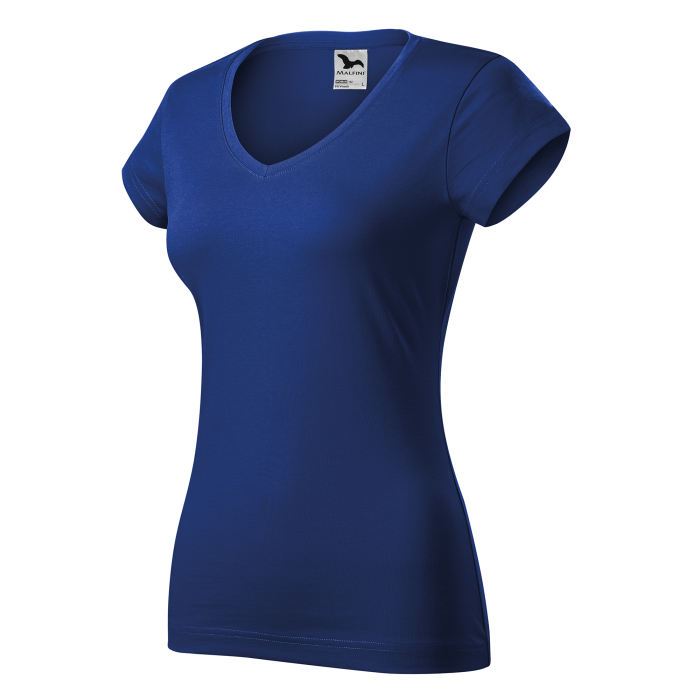 Malfini Tricou Dama Albastru regal Fit V-neck