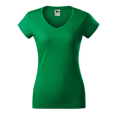 Malfini Tricou Dama Verde Fit V-neck