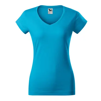 Malfini Tricou Dama Turcoaz Fit V-neck