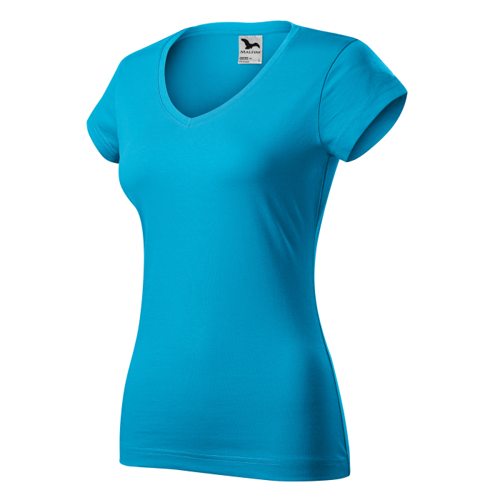 Malfini Tricou Dama Turcoaz Fit V-neck