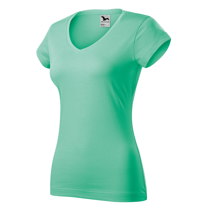 Malfini Tricou Dama Verde menta Fit V-neck