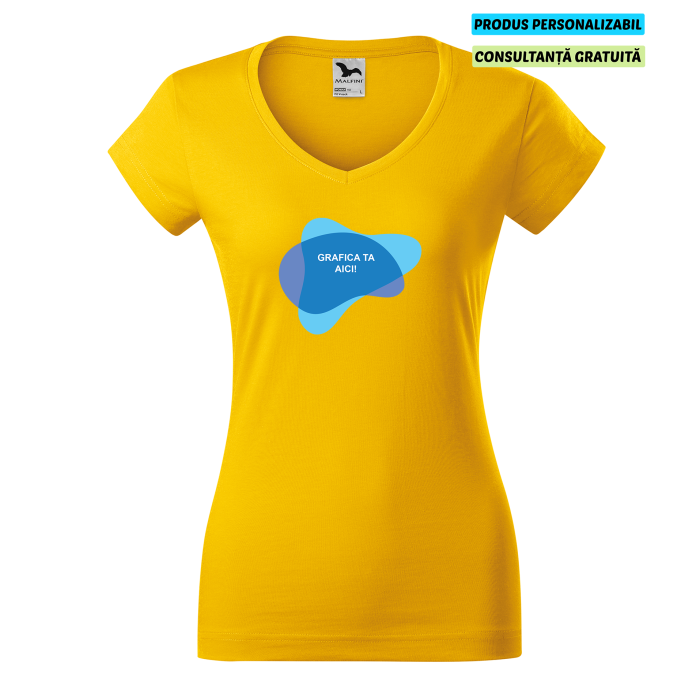 Malfini Tricou Dama Galben Fit V-neck Personalizat Malfini Tricou Dama Galben Fit V-neck Personalizat