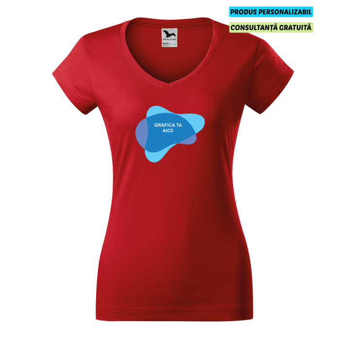 Malfini Tricou Dama Rosu Fit V-neck Personalizat Malfini Tricou Dama Rosu Fit V-neck Personalizat