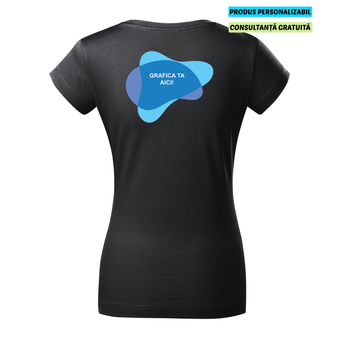 Malfini Tricou Dama Antracit Fit V-neck Personalizat