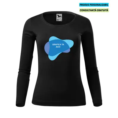 Malfini Tricou maneca lunga Dama Negru FIT-T LS Personalizat