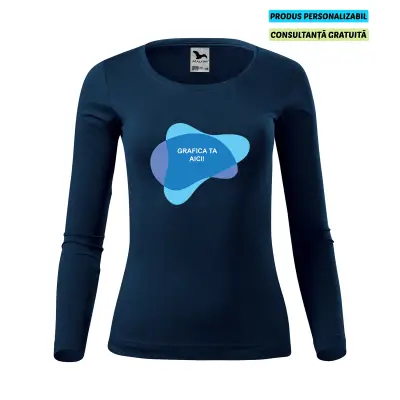 Malfini Tricou maneca lunga Dama Bleumarine FIT-T LS Personalizat