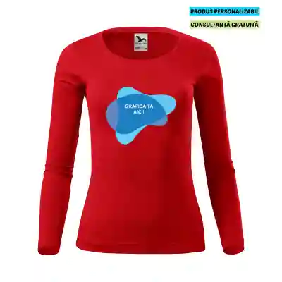 Malfini Tricou maneca lunga Dama Rosu FIT-T LS Personalizat