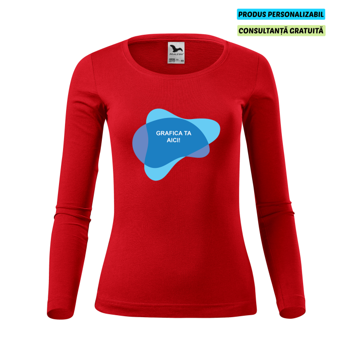 Malfini Tricou maneca lunga Dama Rosu FIT-T LS Personalizat
