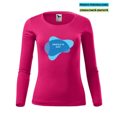 Malfini Tricou maneca lunga Dama Roz FIT-T LS Personalizat