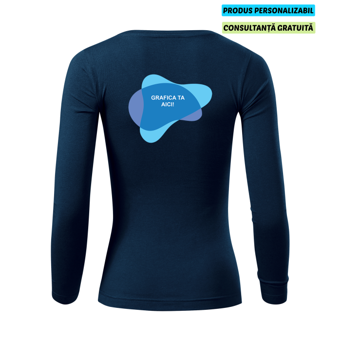 Malfini Tricou maneca lunga Dama Bleumarine FIT-T LS Personalizat