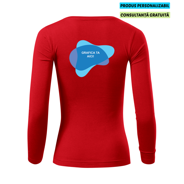 Malfini Tricou maneca lunga Dama Rosu FIT-T LS Personalizat