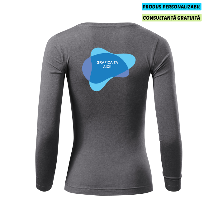 Malfini Tricou maneca lunga Dama Gri metalic FIT-T LS Personalizat Malfini Tricou maneca lunga Dama Gri metalic FIT-T LS Personalizat