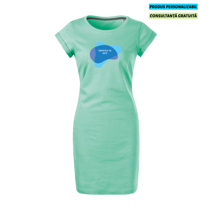 Malfini Rochie Dama Verde menta Freedom Personalizata