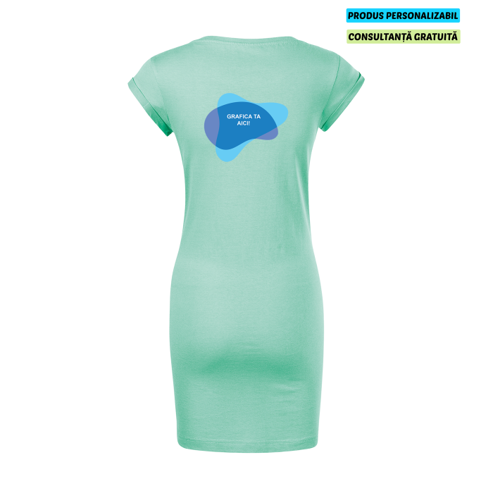 Malfini Rochie Dama Verde menta Freedom Personalizata