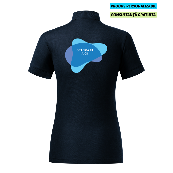 Malfini Tricou Polo Dama Bleumarine Prime Bumbac Organic Personalizat