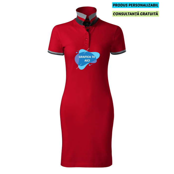 Malfini Rochie Polo Dama Rosu Personalizata