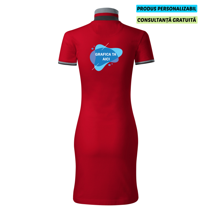 Malfini Rochie Polo Dama Rosu Personalizata