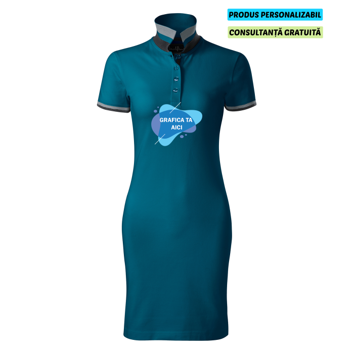 Malfini Rochie Polo Dama Albastru petrol Personalizata