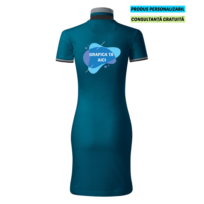 Malfini Rochie Polo Dama Albastru petrol Personalizata