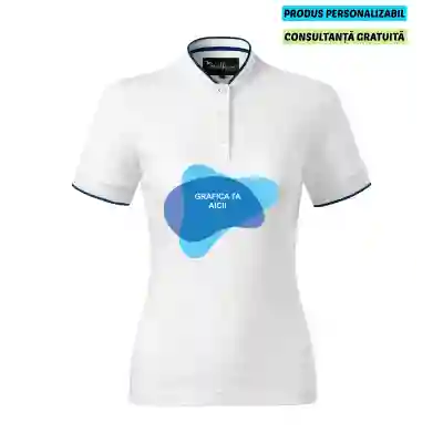 Malfini Tricou Polo Dama Alb Diamond Personalizat