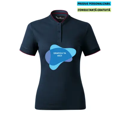 Malfini Tricou Polo Dama Bleumarine Diamond Personalizat