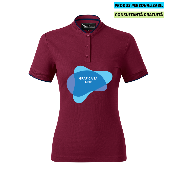 Malfini Tricou Polo Dama Visiniu Diamond Personalizat