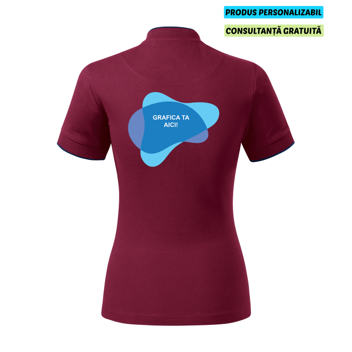 Malfini Tricou Polo Dama Visiniu Diamond Personalizat