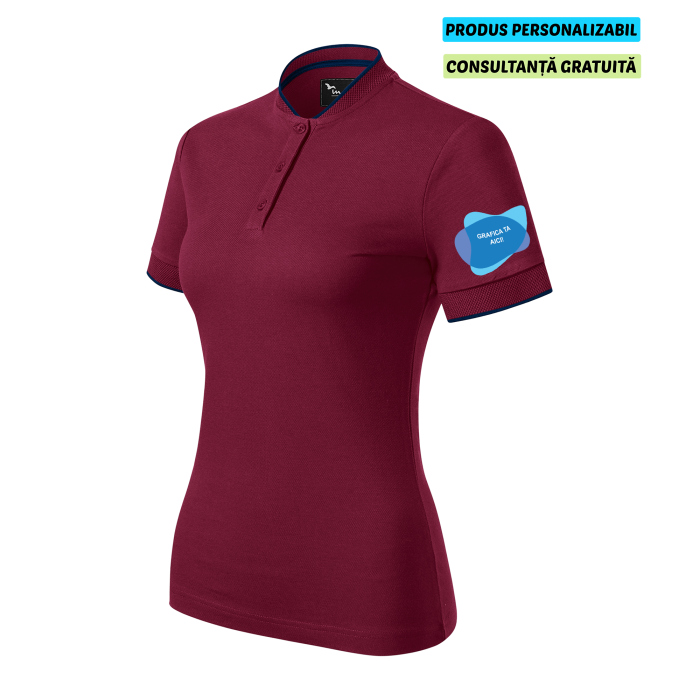 Malfini Tricou Polo Dama Visiniu Diamond Personalizat