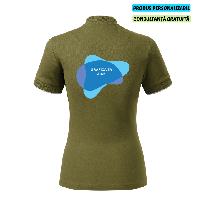 Malfini Tricou Polo Dama Verde avocado Diamond Personalizat