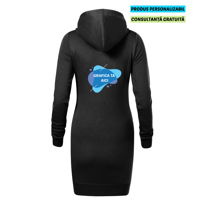Malfini Rochie Hanorac Dama Negru Personalizata Malfini Rochie Hanorac Dama Negru Personalizata