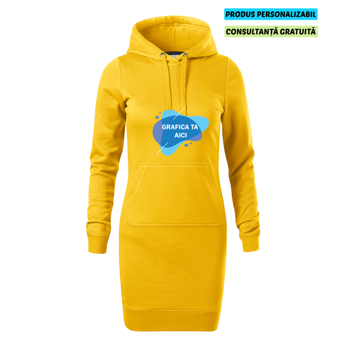 Malfini Rochie Hanorac Dama Galben Personalizata