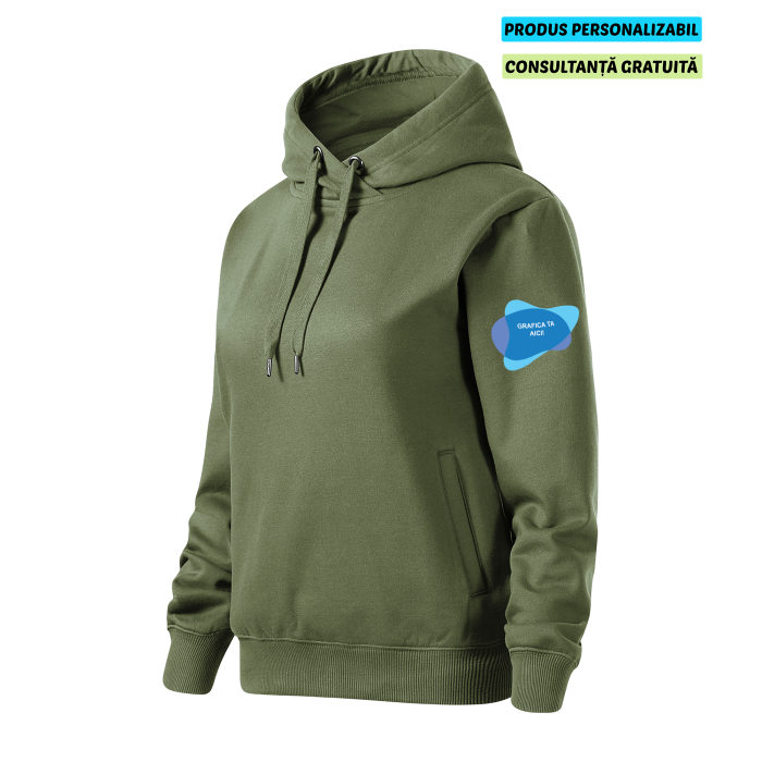 Malfini Hanorac Dama Verde kaki MOON Personalizat