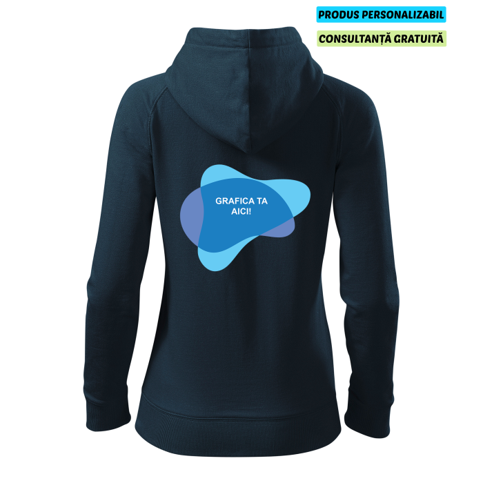 Malfini Hanorac cu fermoar Dama Bleumarine Voyage Personalizat Malfini Hanorac cu fermoar Dama Bleumarine Voyage Personalizat