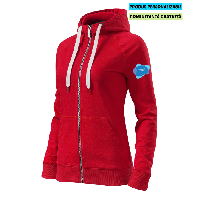 Malfini Hanorac cu fermoar Dama Rosu Voyage Personalizat