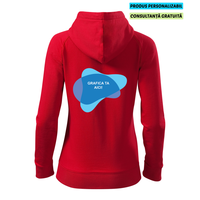 Malfini Hanorac cu fermoar Dama Rosu Voyage Personalizat