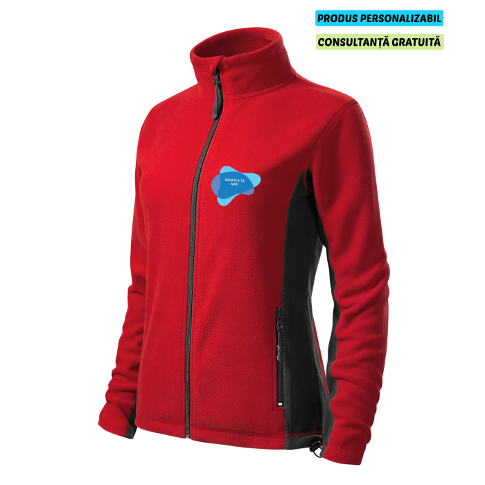 Malfini Jacheta Fleece Dama Rosu Frosty Personalizata