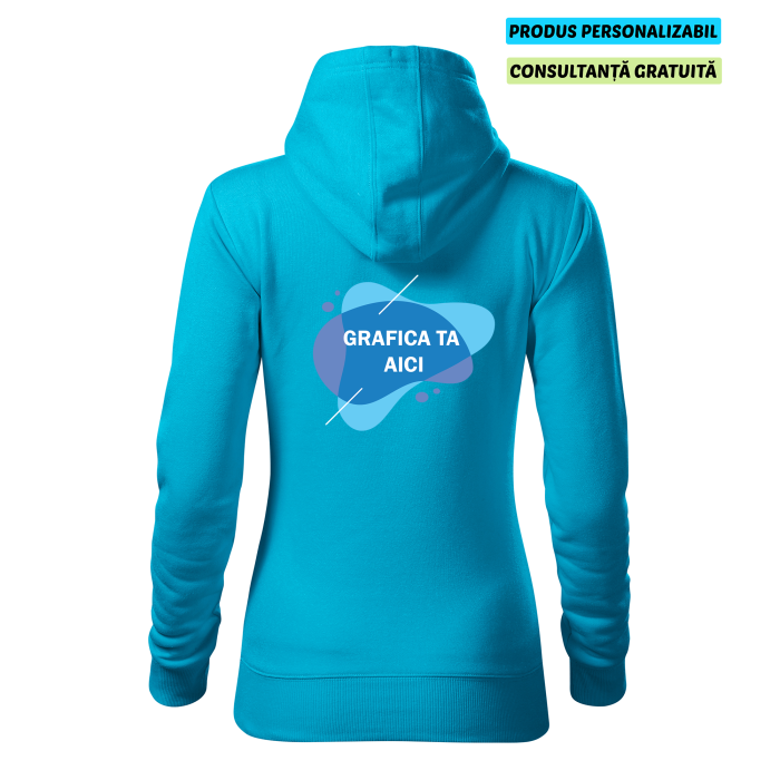 Malfini Hanorac Dama Turcoaz Personalizat