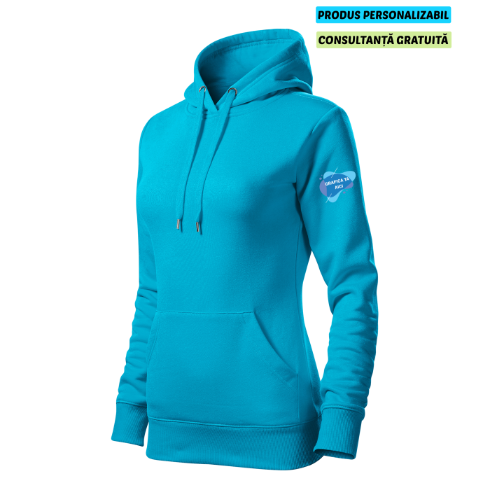 Malfini Hanorac Dama Turcoaz Personalizat