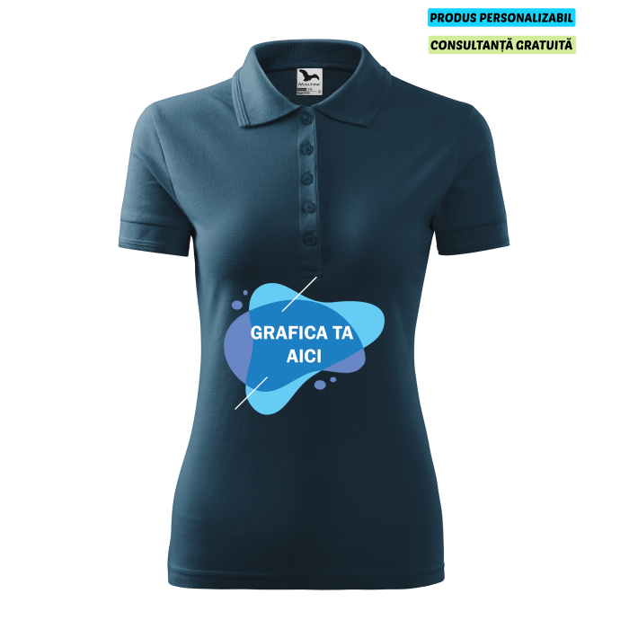 Malfini Tricou Polo Dama Bleumarine Personalizat