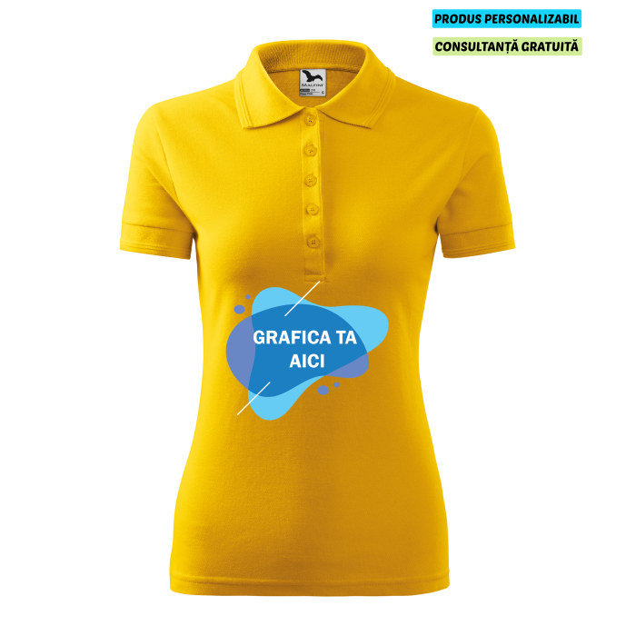 Malfini Tricou Polo Dama Galben Personalizat