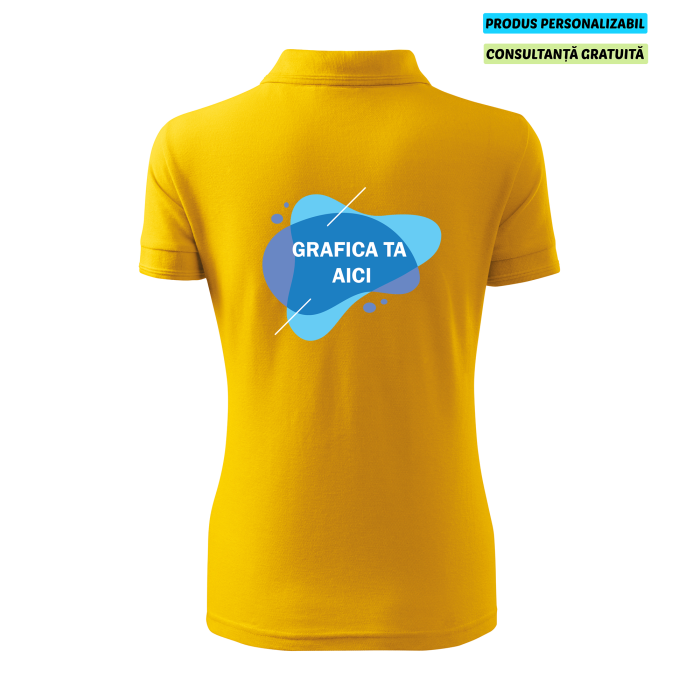 Malfini Tricou Polo Dama Galben Personalizat