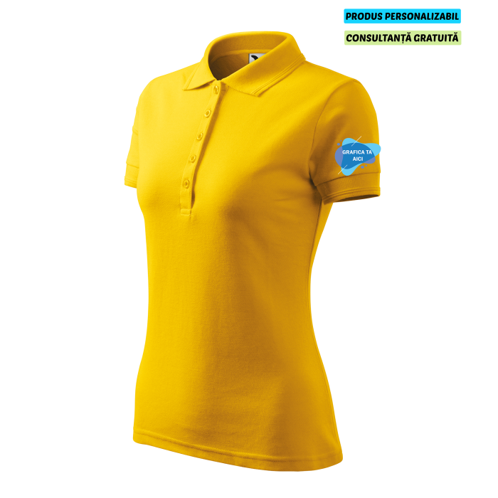 Malfini Tricou Polo Dama Galben Personalizat