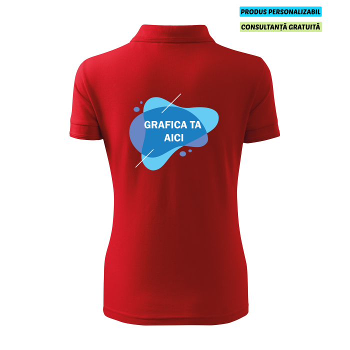 Malfini Tricou Polo Dama Rosu Personalizat